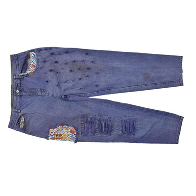 Vintage DAZE by Giovanni Acid Wash Jeans Patchwork Plus Size 38 Cotton Purple