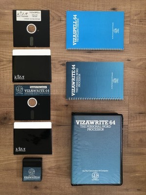 Vizawrite 64, Viza Software, 1984, Cart + Disks, CIB, C64, CBM 64, Commodore 64