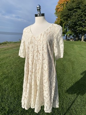 knee length dresses for ladies The Peaceful Cream Textured Babydoll Dress  Shop the Mint