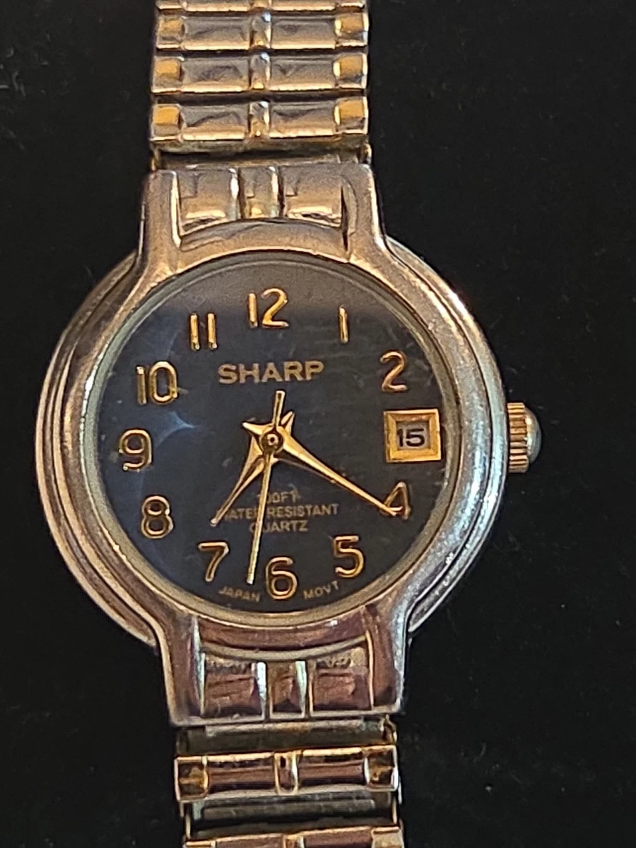 Sharp Women\'s Watch 377 Vintage Quartz Gold Dial Stainless Steel 19mm Sharp Women Stainless Steel Band Wristwatches for sale | eBay main image 3