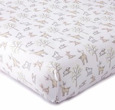 LEVTEX SKYLAR BLUSH WOODLAND Animals COTTON CRIB FITTED SHEET Nature Forest