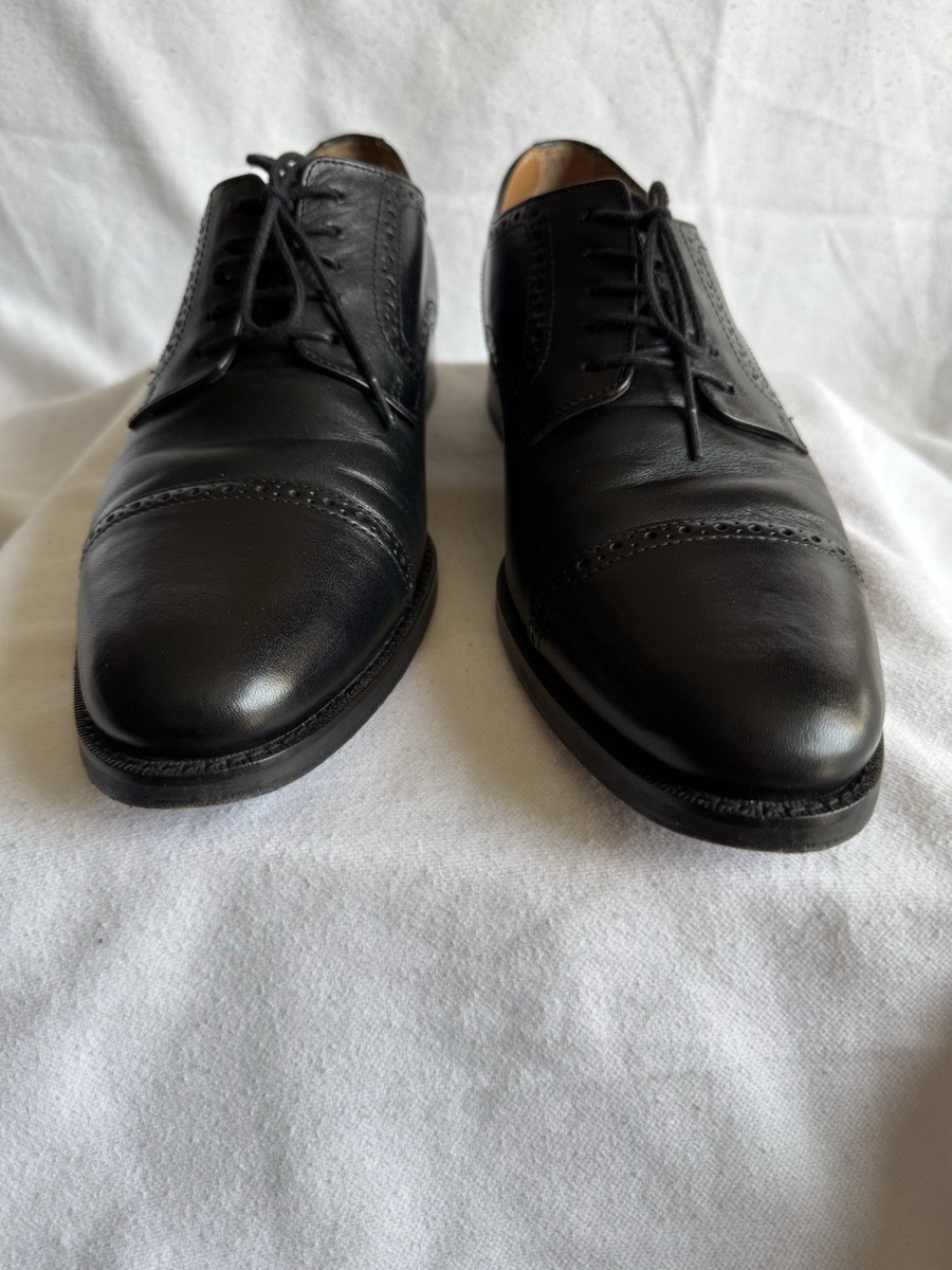 Cole Haan Black Leather Oxford Cap Toe Brogue Dress Shoes Men's