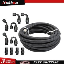 6an 20ft An6 Fuel Line Hose Kit Nylon Stainless Steel Braided Oil Hose Fittings