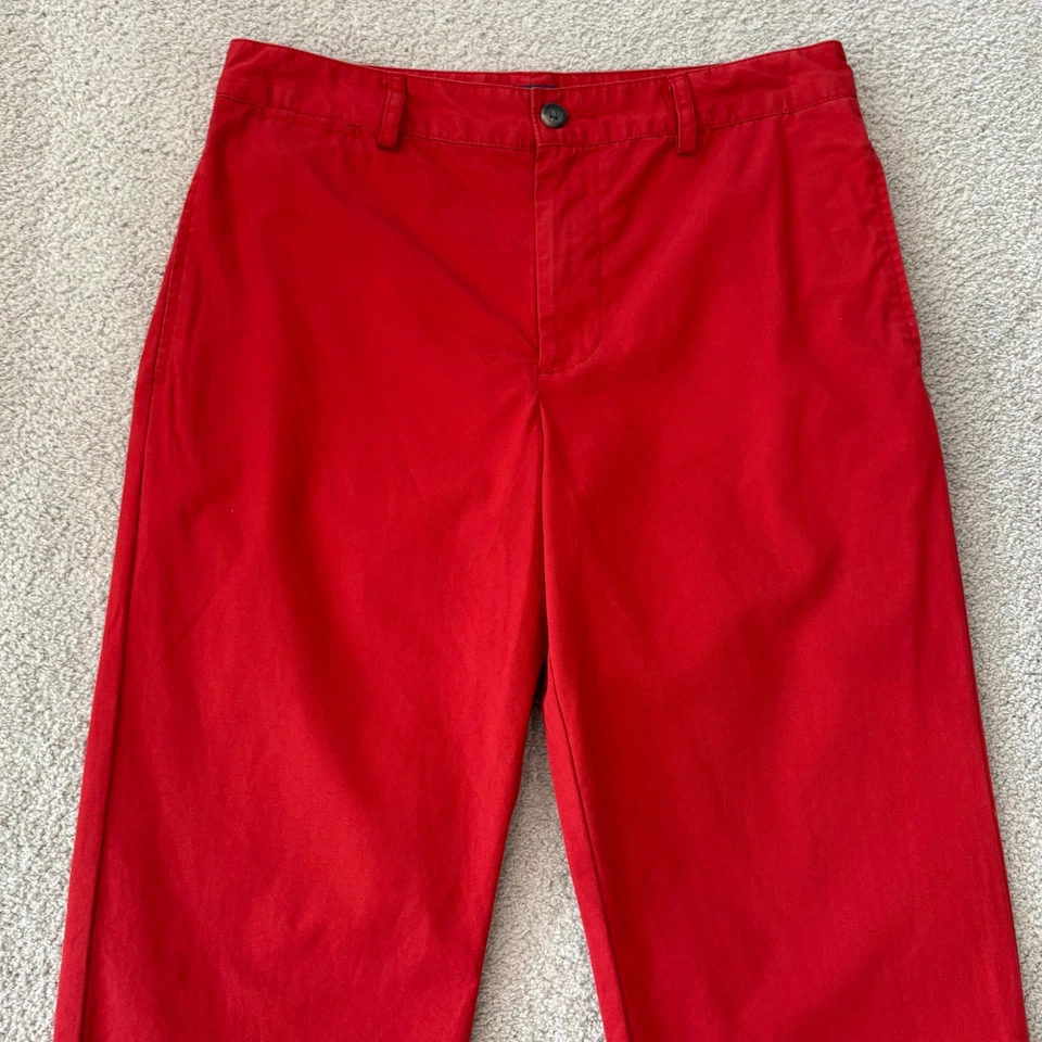 Polo Ralph Lauren Rojo Chino Frente Plano Clásico Pantalones Niños Talla 16 Vacaciones Preppy Foto 2 de 4