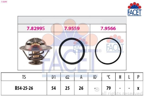 Facet 7.8299 Thermostat FüR KüHlmittel Thermostat KüHlmittel-image