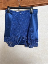 NWOT Ladies Vintage Silky Shear Shapewear Blue with lace Granny Panties, size L