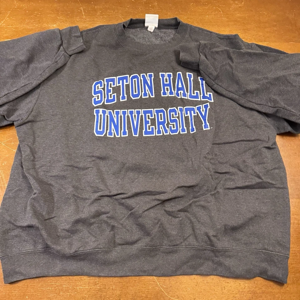 Seton Hall Pirates Sweatshirt Mens 2XL Gray Fleece Pullover Long Sleeve Champion - Image 2 of 4