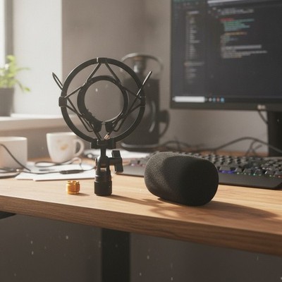 AT2020 Shock Mount & Pop Filter Set for Superior Audio Quality & Noise Reduction