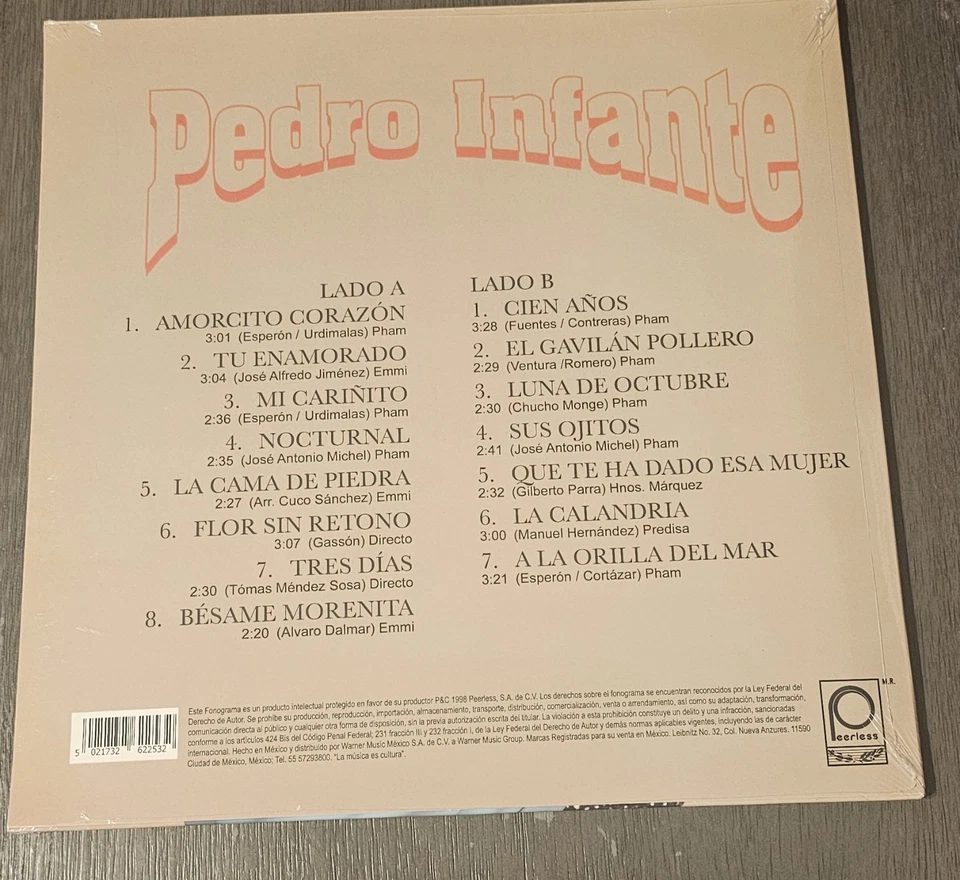 PEDRO INFANTE 15 INMORTALES LP VINYL MEXICAN LIMITED EDITION USA SHIPPING - Image 2 of 2
