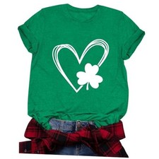 St Patrick's Shirts for Women Lucky Irish Shamrock Paddy's Shirt Medium A-green