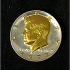 24k Gold & .999 Silver Plated Cameo Kennedy Half Dollar 1972