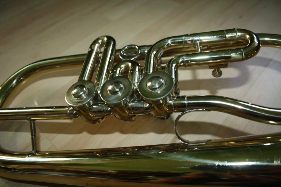 ALTES FLÜGELHORN AN RESTAURATOREN,LIGNATONE - Bild 4 von 4