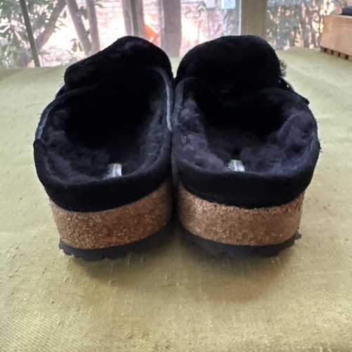 Birkenstock Boston Pantolette Lammfell schwarz Wildleder Leder Fell gefüttert Gr. 40 - Bild 8 von 13