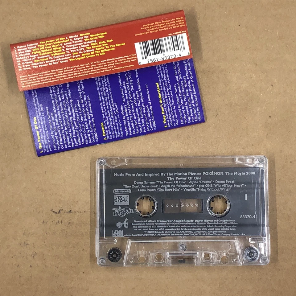 ПОКЕМОН 2000 Кассетная Лента Саундтрек СИЛА ОДНОГО СТРАННОГО AL YANKOVIC B-52S - Изображение 2 из 4