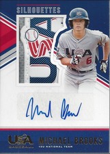2018 USA Stars Stripes Silhouettes Auto Jerseys Team Tag #58 Michael Brooks/1 BB