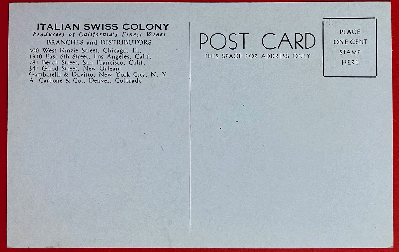 ITALIAN SWISS COLONY WINERY~ASTI,CA~LARGEST WINE VAT~B&W PHOTO postcard~1950s