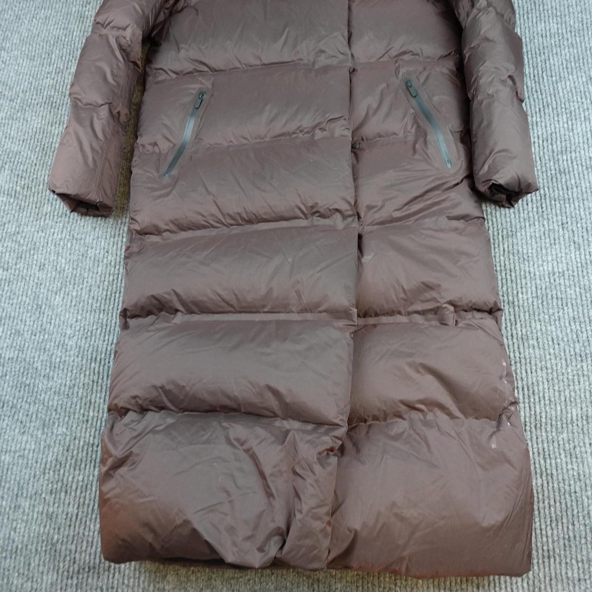 free market  Lululemon Cloudscape Wrap Jacket Womens 4 Brown Hooded Long Puffer