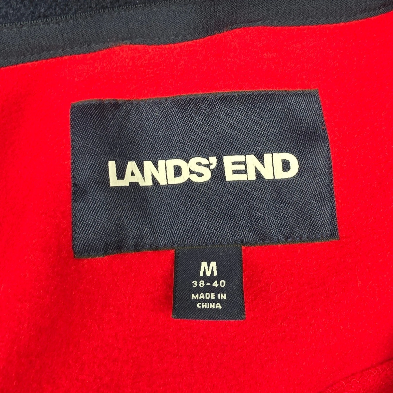 Lands End Mens Red Squall Waterproof Hooded Parka Jacket Medium 38-40 Fleece image 2