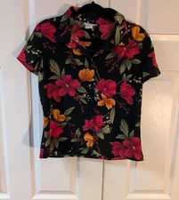 Vintage Kathy Ireland Tropical Pattern Women’s Size Medium Top
