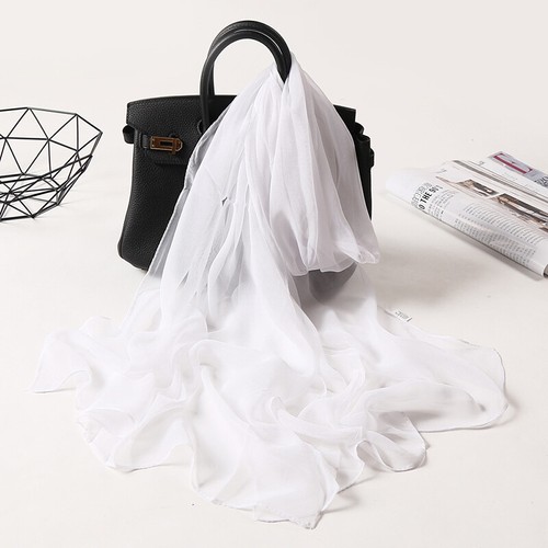 Long Soft Chiffon Scarf Plain Sheer Wrap Shawl Womens Large Stole Neck Scarves♧ - Picture 37 of 93