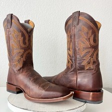 Rod Patrick Mens Cowboy Boots Cognac Leather Western Square Toe Size 15AAA