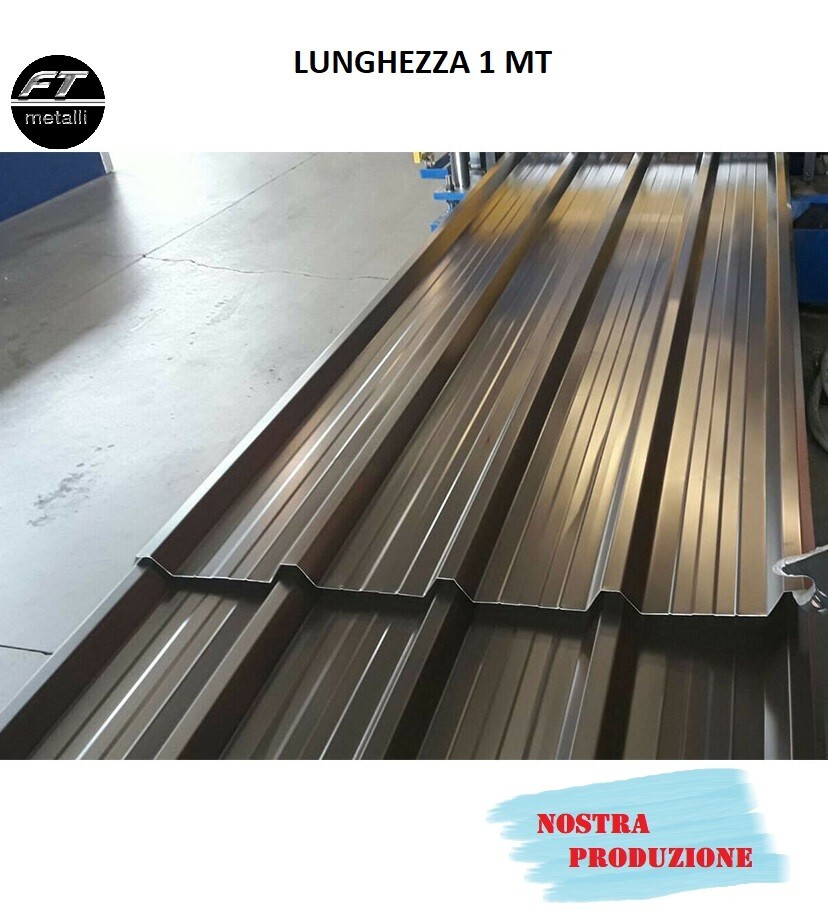 LAMIERA GRECATA Per COPERTURA 1010 MM Lunghezza 1000 MM Colori Tdm/rs/Bg