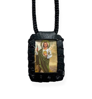 St Jude Black Scapular Necklace Collar Escapulario Negro San Judas Tadeo Gift
