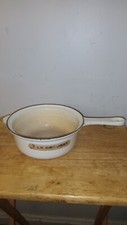 VINTAGE LE CREUSET WHITE ENAMEL #22 SAUCE PAN
