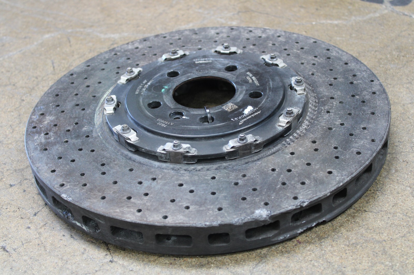 Mclaren 720S, RH, Front Brake Rotor, Carbon Ceramic, Chipped Used, P/N 14C0033CP