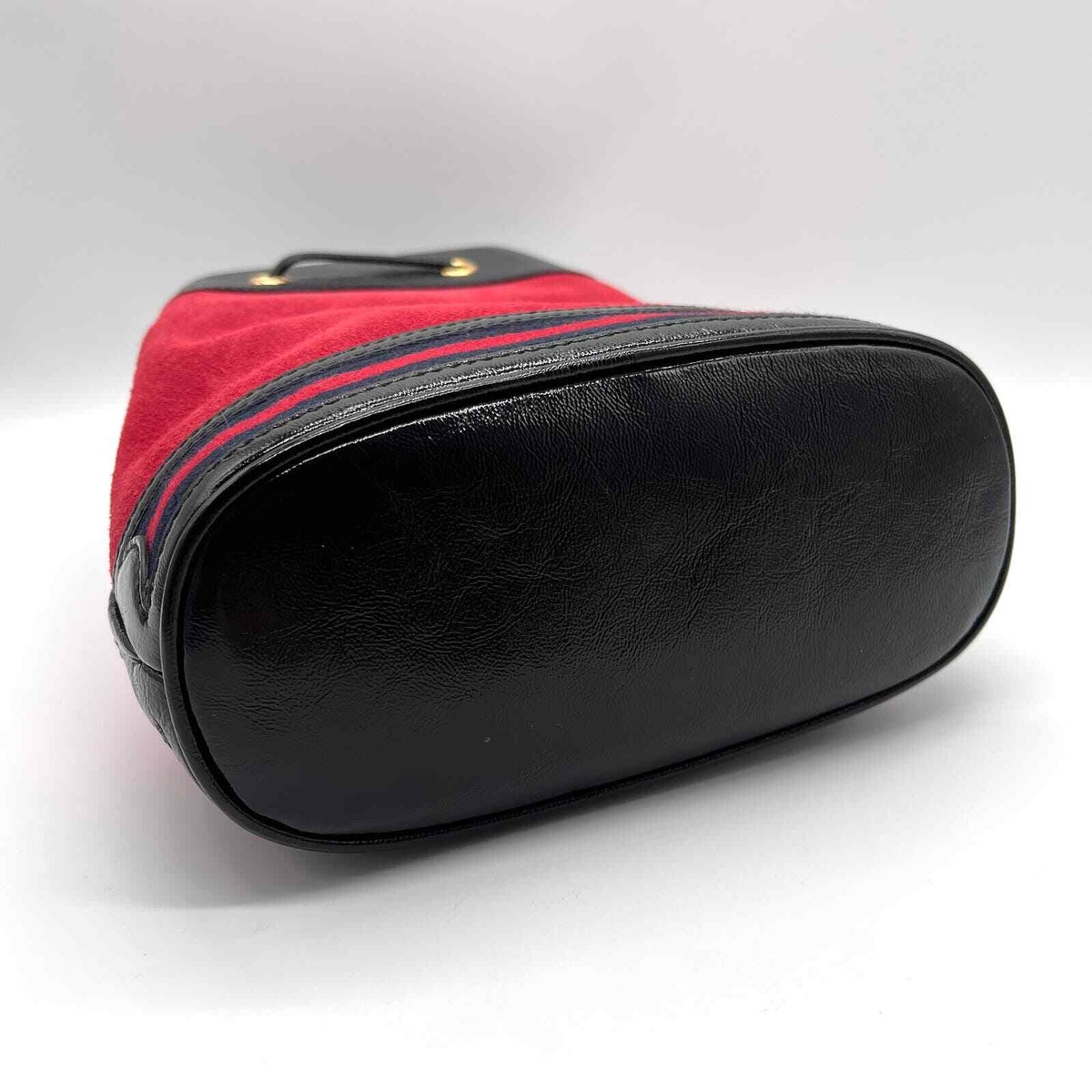Gucci Ophidia Mini Red Suede and Black Accent Bucket Bag GUCCI Ophidia Mini Leather Trimmed Suede Bucket Bag Blue 550620 main image 3