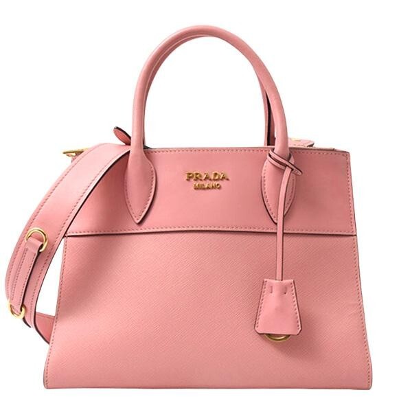 PRADA 2Way Shoulder Bag Handbag Saffiano Leather Pink 1BA113 Authentic