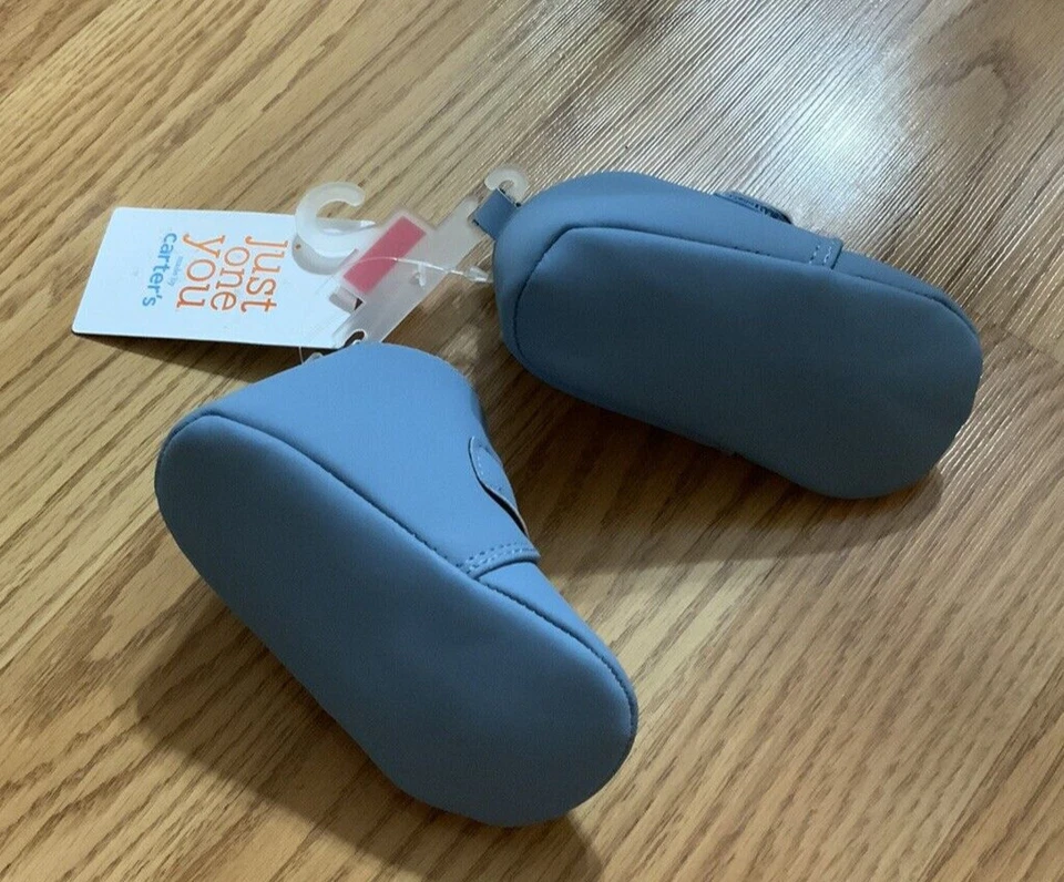 Just One You by Carters Infant Boys Blue Dinosaur Shoes Size 3/6M - Image 3 of 3