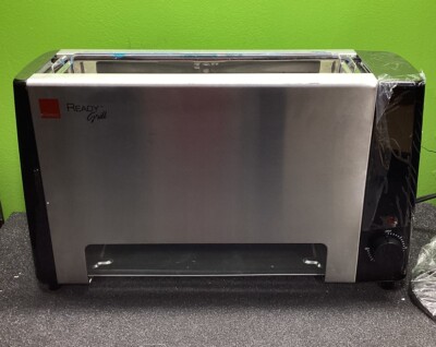 Ronco Ready Grill Indoor Cooking Grilling New RG1001BLDRM ss/black w/ basket B-2