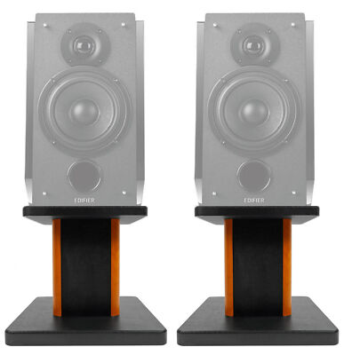 (2) 8” Wood Bookshelf Speaker Stands For Edifier R1850DB