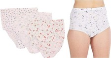 New Ladies 6 Multi-Pack 100% Cotton Tunnel Elastic Full Maxi Brief Knickers