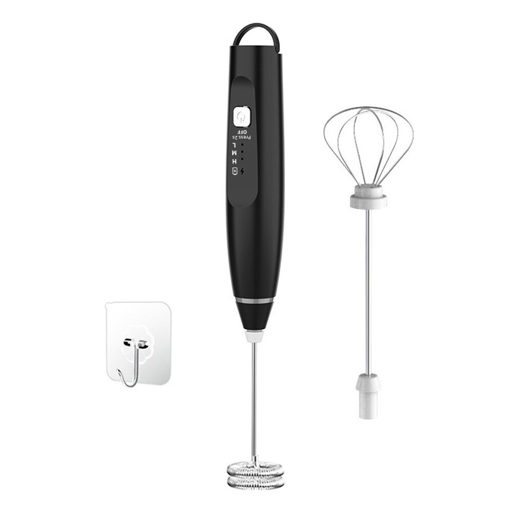 Milk Frother Mixer Rechargeable Handheld for Coffee with 2 Whisks,USB8507