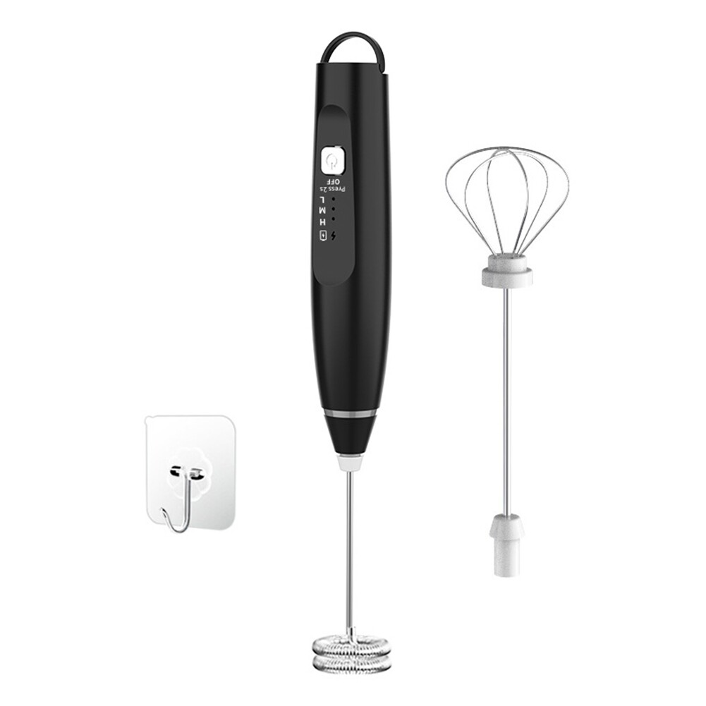 Milk Frother Mixer Rechargeable Handheld for Coffee with 2 Whisks,USB8507-image