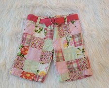 Girls Janie  Jack SUMMER CLASSICS pink patchwork plaid Bermuda shorts 4T 4