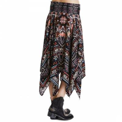 Odd Molly Anthropologie Another Day Midi Skirt Asymmetrical Printed S-1 216503