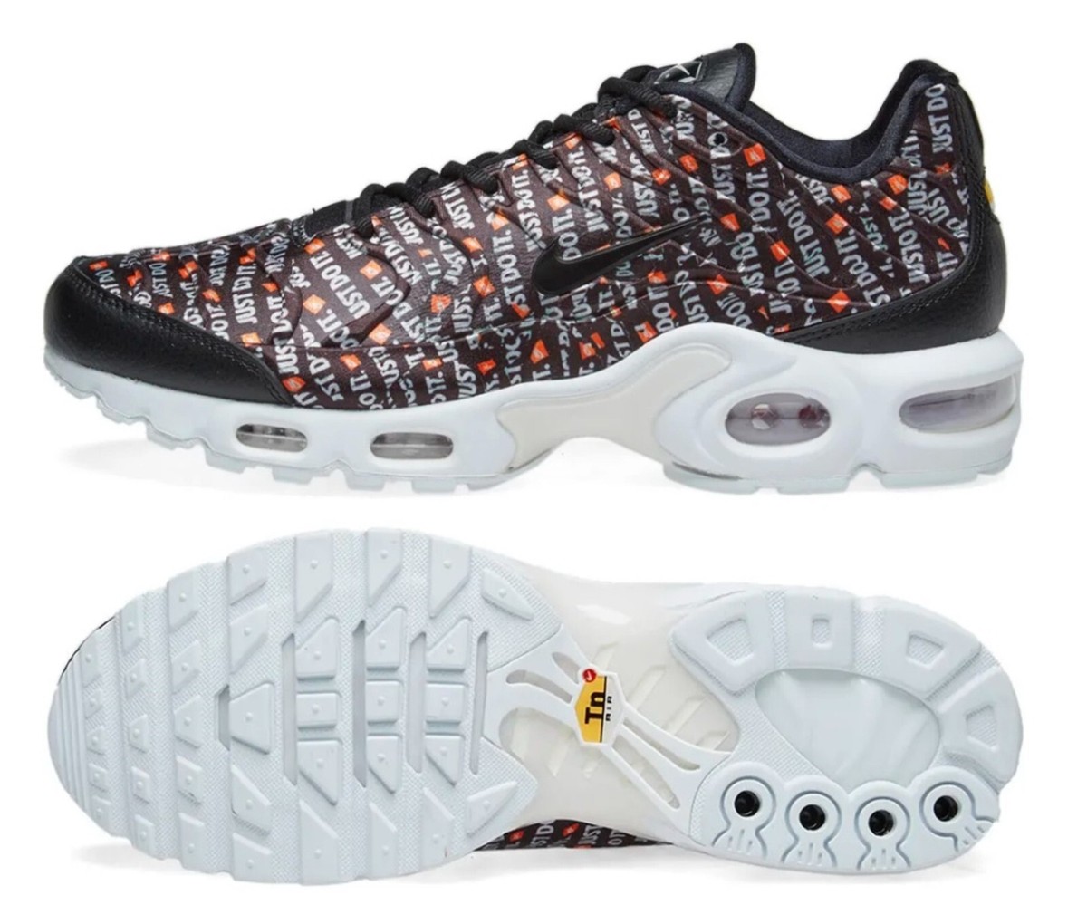 NEW Nike Air Max Plus Women Shoes, Black/White/Total Orange