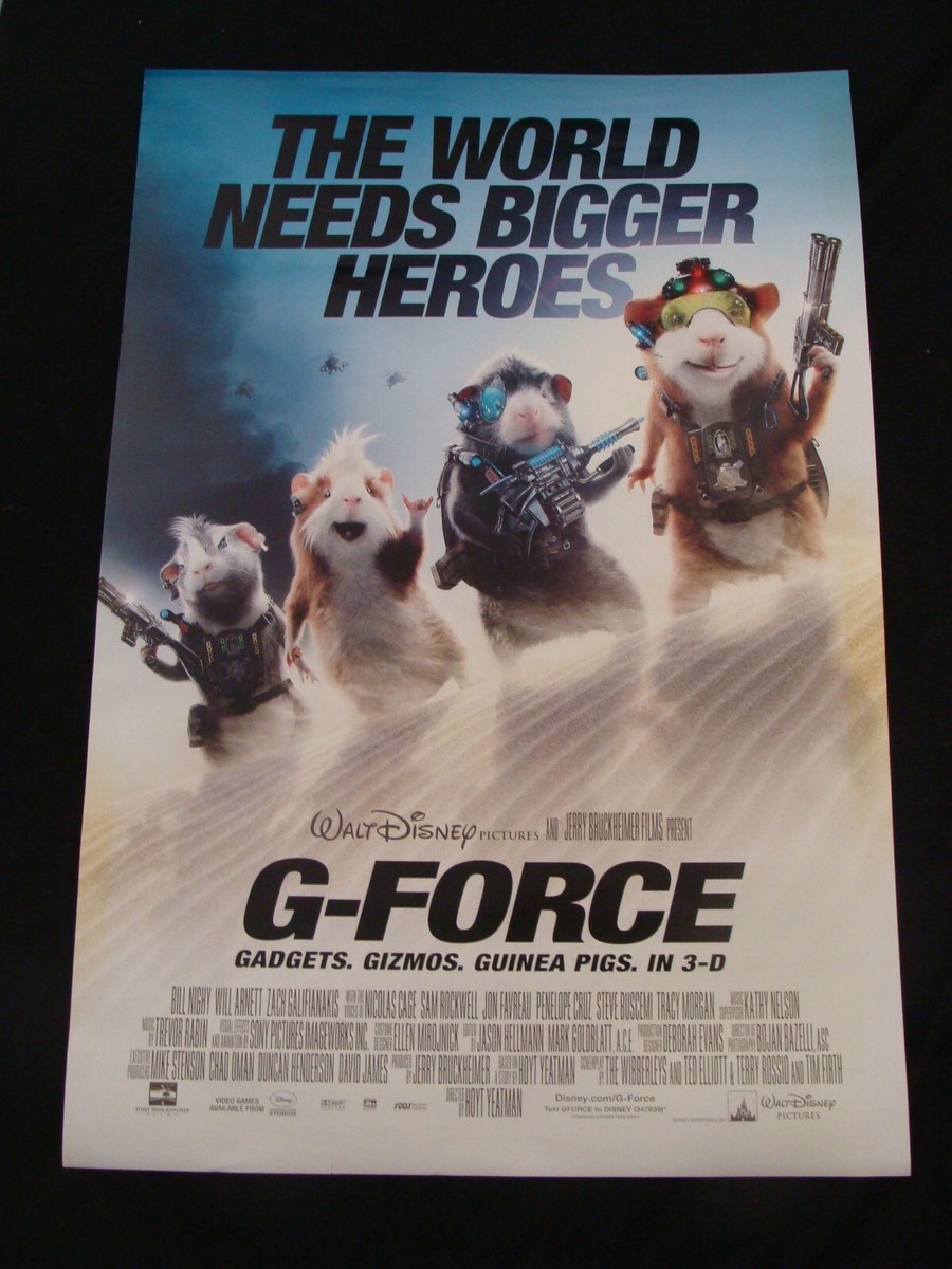Disney G-FORCE movie poster SAM ROCKWELL PENELOPE CRUZ Original DS