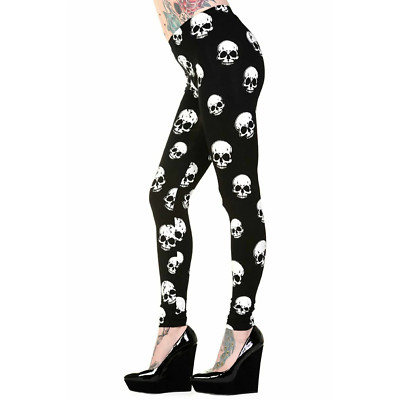Banned Apparel White Skull Leggings Tattoo Alternative Womens Clothing