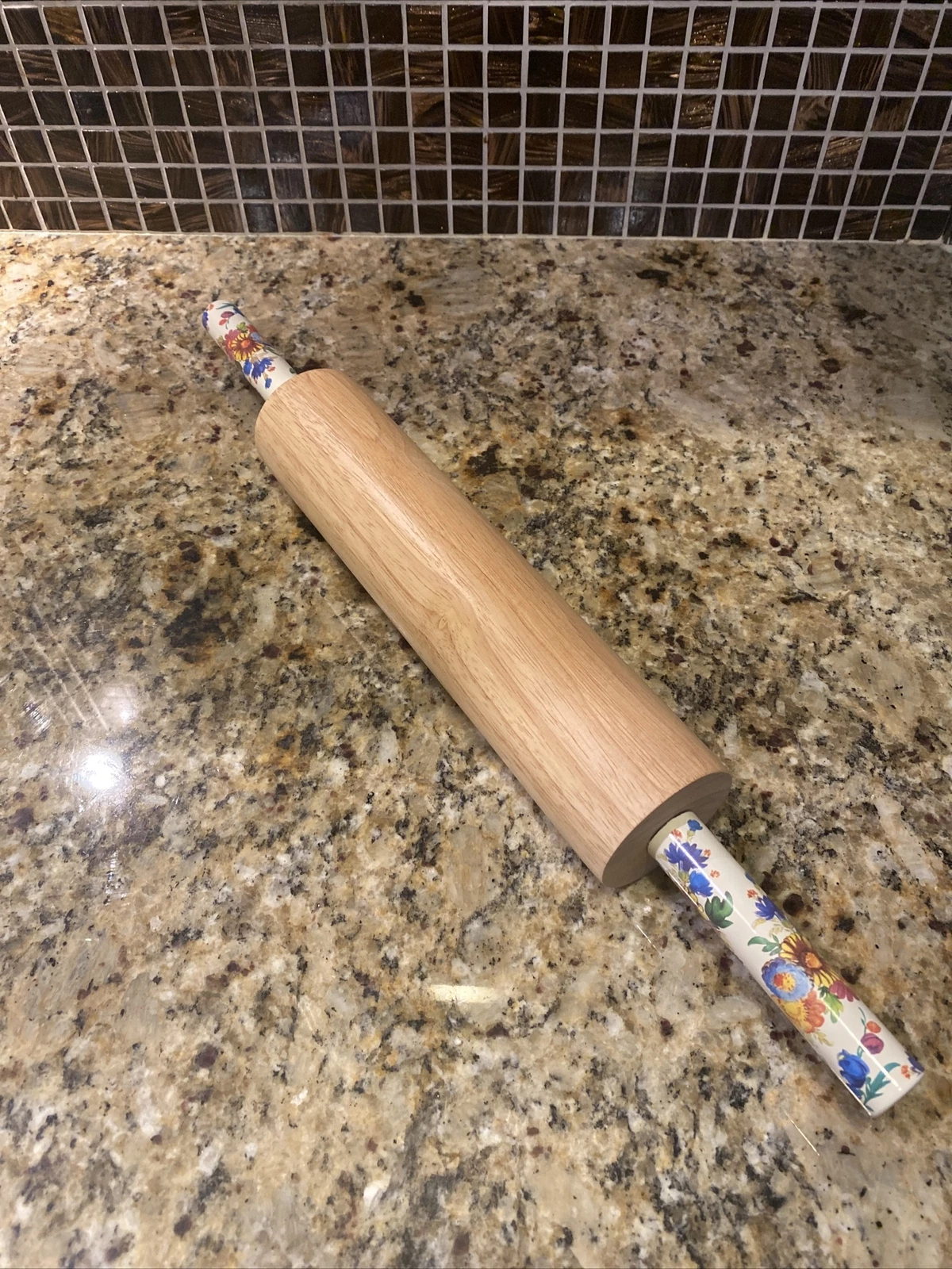 MACKENZIE-CHILDS 18" FLOWER MARKET ROLLING PIN ORG. $75.00 BNWT