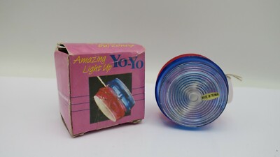 Vintage Rare 1987 Taiwan Amazing Light Up Yo-Yo Toy Red White Blue Works