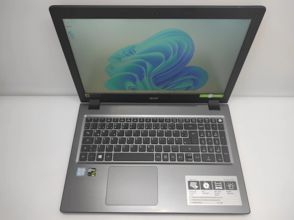 NOTEBOOK ACER ASPIRE V5-591G INTEL CORE i7-6700HQ 8GB RAM 256GB SSD WIFI WEBCAM - Bild 3 von 4