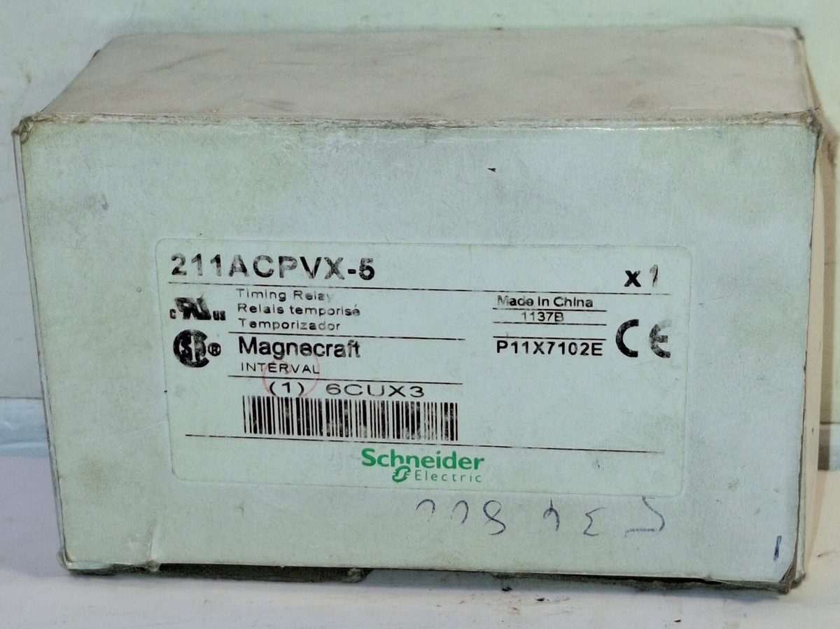 1 NEW SCHNEIDER ELECTRIC MAGNACRAFT 211ACPVX-5 TIMING RELAY NIB