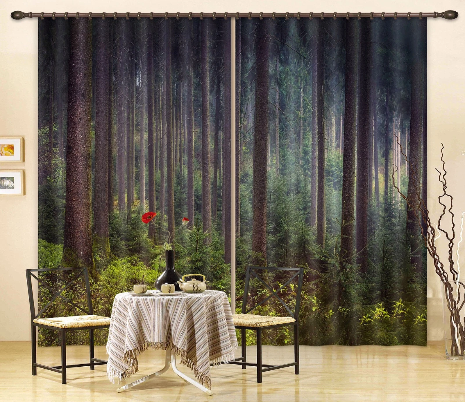 3D Curious Forest ZHUB5018 Photo Curtain Window Blockout Fabric Vera 2023