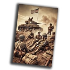 nice vintage infantry attack retro WW2 Photo Glossy 4 6 in E64
