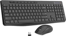 Wireless Keyboard and Mouse Combo 2.4G Full-Sized Ergonomic Black ~NEW~