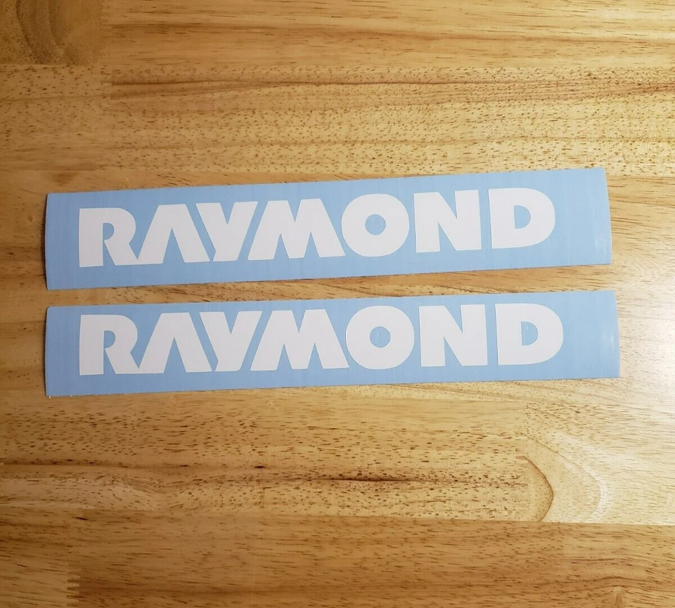 AFTERMARKET Raymond Forklift replacement decal 14X1.9 pair WHITE stickers BEST USA